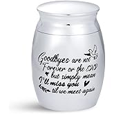 SBI Jewelry I Miss You Small Cremation Urn for Human Ashes Holder for Friends Family Stainless Steel 1.6" Silver Memorial Keepsake Gift for Funeral
