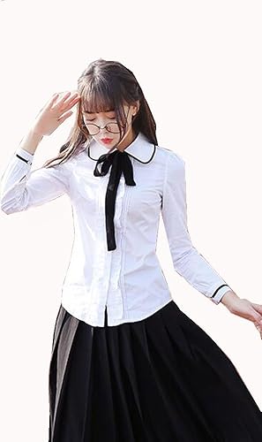 Amazon Lmw Cos 女子制服 可愛い 高校生 ロングスカート 長袖シャツ 白黒スーツ オーダーメイド 学院風 コスプレ 衣装 M コスプレ 仮装 通販