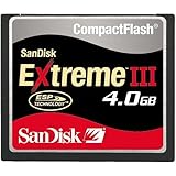SanDisk SDCFX3-004G 4GB Extreme III CompactFlash Card (Bulk Package)