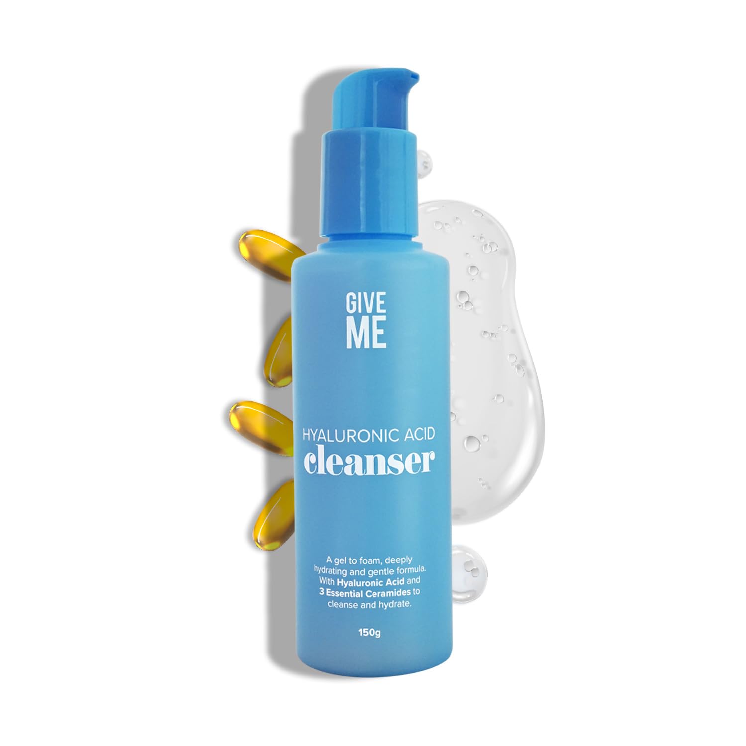 Give Me Cosmetics Hyaluronic Acid Cleanser, Deep Hydration, Moisture Retaining Face Wash, Light Foaming Gentle Hydrating Formula, Free from Sulphate Silicone Paraben