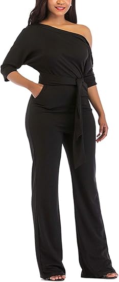 one shoulder jumpsuit amazon