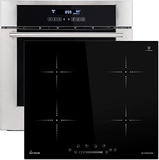 Autarkes Herdset: 60cm Einbau-Backofen EB8015ED + 59cm Induktionskochfeld KF5900IND (Heißluft, Grill-/Bratsystem, Teleskopauszüge, Selbstreinigung, Touch, Edelstahl) SET80151IND2 - KKT KOLBE