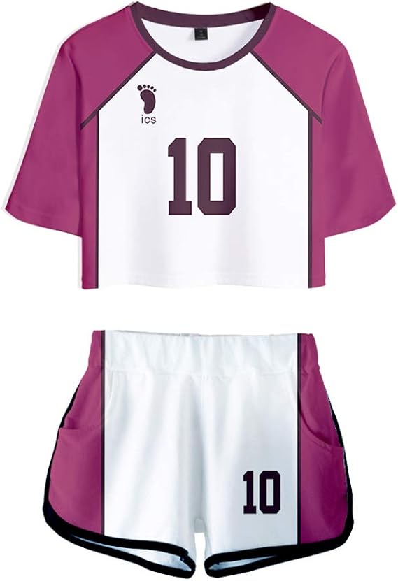 Amazon ハイキュー おへそショート上下セット白鳥沢学園高校のキャラクター背番号シリーズ おしゃれ ショートパンツ Tシャツ 短袖 カップルお揃い夏 ポケット付き カジュアルスポーツ 男女兼用 人気のアニメ 漫画服 記念セット ギフト プレゼント Tシャツ