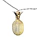 OMIKA Gold Metal Mesh Pineapple Lantern String Lights, 6.5ft 10 LED USB Plug & Battery Powered Novelty Fairy Lights for Bedroom Wedding Birthday Party Pineapple Decor(Warm White)
