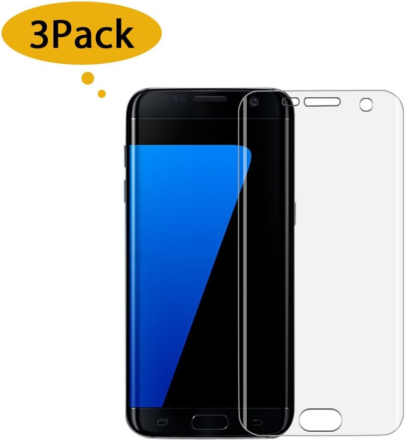 Vanten Samsung Galaxy S7 Edge Screen Protector HD Ultra Clear Super Premium PET Film [3 Pack] 3D Full Coverage [Anti-Bubble] [Anti-Scratch] [Anti-Fingerprint] Edge to Edge Curved for Galaxy S7 Edge