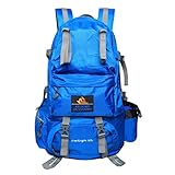 PioneerHiker 50L Lightweight Water-resistant Large Hiking Backpack Daypack for Outdoor Hiking Camping Travel Climbing Mounteerning Blue