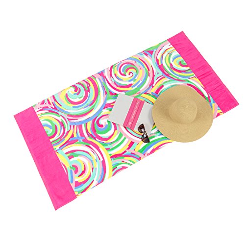 VIV & LOU High Fashion Print Beach Towel can be Personalized or Monogrammed (Summer Sorbet)