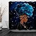 ALFALFA Afro African American Black Girl Shower Curtain Rock Watercolor Afro Hair Girl Lady Hip Pop Bathroom Decor with Hooks, Waterproof Fabric, 72