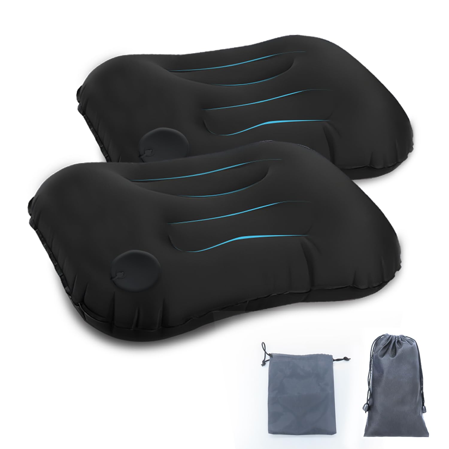 SIGANDG Ultralight Inflatable Camping Pillows for Adults Camping Pillow Inflatable Camping Pillows Included storage bag for Camping, Hiking, Fishing, Picnic（2 pack）