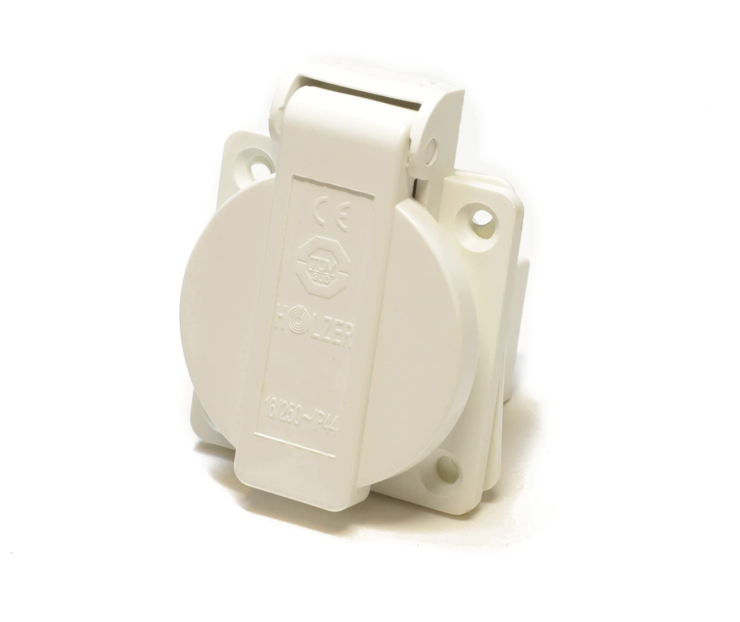 HOLZER Pack of 8 recessed sockets, Schuko mounting sockets, 16 A, wet rooms, PA6, + flange seal (white)