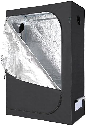 IDAODAN 48”x24”x72” Mylar Hydroponic Indoor Grow Tent for Plant Growing, 600D Waterproof Oxford Cloth, All Steel Structure, Eco-friendly