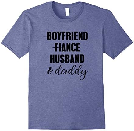 Mens From Boyfriend to Daddy Pregnancy Reveal Shirt Medium Heather Blue