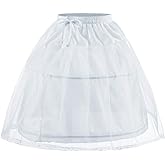 Abaowedding Flower Girls Petticoat with 2 Hoops Full Slip Elastic Child's Crinoline Underskirt