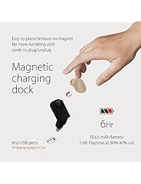 GoNovate G11 auricular Bluetooth, mini auricular Bluetooth con 6 horas de reproducción y cargador USB magnético, Caqui