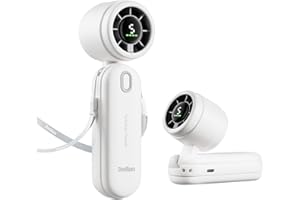 Diveblues 3 IN1 Portable Handheld Turbo Fan, 4000mAh USB Rechargeable Personal Hand Fan with 5 Speeds, Up to 12H Cooling, Fol