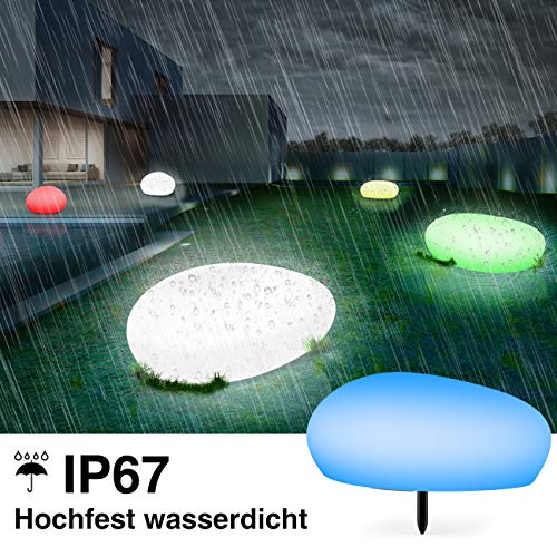 infray Solarlampen für außen, Solarleuchten für außen, Solar Gartenleuchten 40cm Solarkugel Garten mit 9 Modi, IP67… – Bild 7