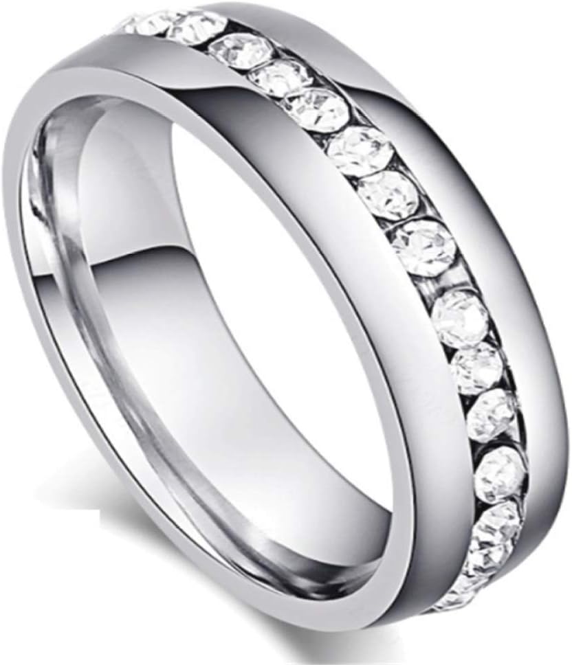 GUANGUA And Her Stainless Steel Princess Cut Wedding Ring Sets And Eternity Wedding Cubic Zircon Men Women Engagement Ring
