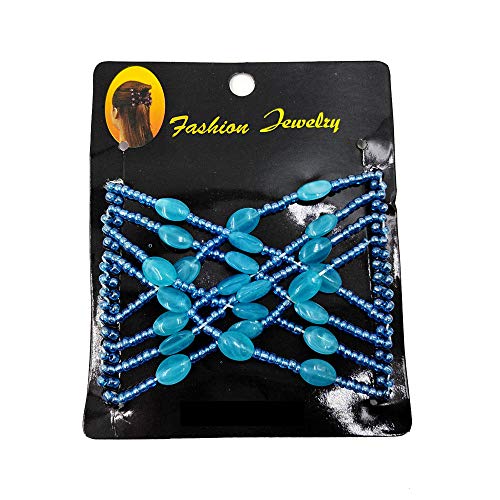image for Sunmoot Hair Stick Hairpins Clip Women Bead Stretchy Hair Combs Double