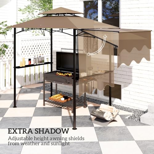 Outsunny 8' x 5' Grill Gazebo Review: Double-Tiered Shelter with Side Shelves image 22