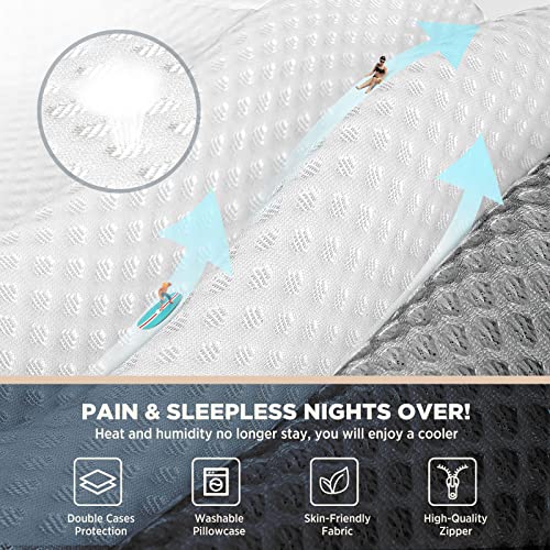 Osteo Adjustable Memory Foam Pillow with 6 Available Height, No Smell