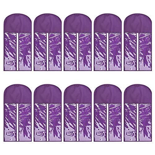 Wig Storage Bag Holder Case, Wigs Pouch Dust-Proof Organizer Protect for Professional Hair Extensions, Pack of 10 (Purple)