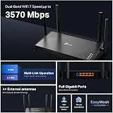 TP-Link Archer BE220 BE3600 Dual-Band WiFi 7 Router with 4 Antennas view 2