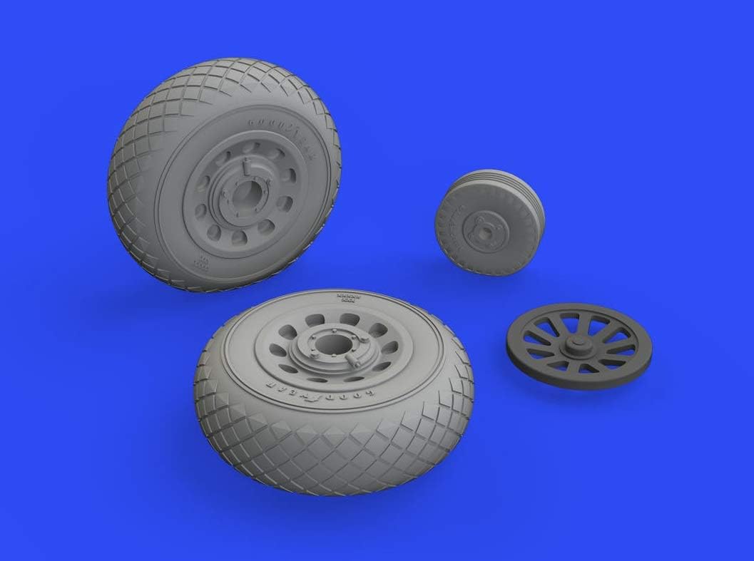 Eduard EDB648494 Brass Wheel Model Kit 1:48-P-51D, Assorted