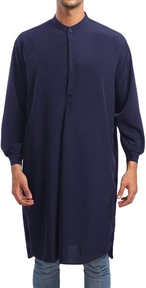 Camicia Musulmana Uomo Manica Lunga - Araba Islamica, Taglia Large, Cotone Blend
