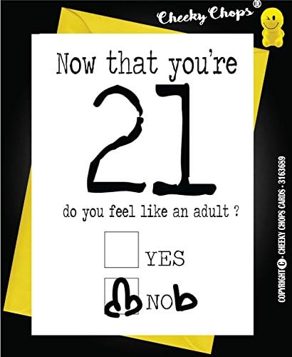Funny 21st Birthday Card For Him Or Her Adulting Joke Milestone Twenty One - C65, Vibrant, Standard