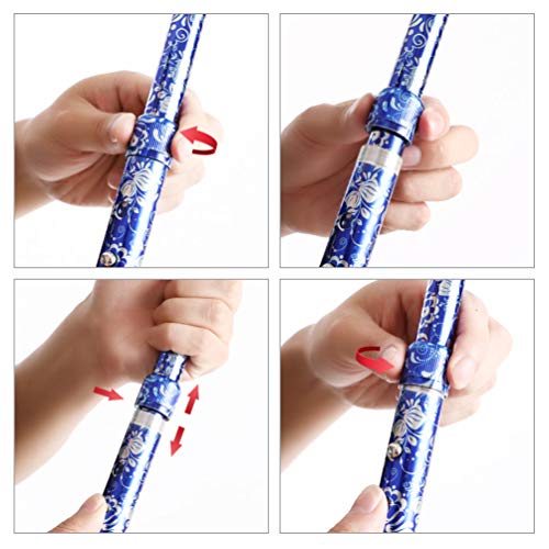 image for LIXIANG Quad Walking Cane, Offset Walking Cane with Unique Blue&White 