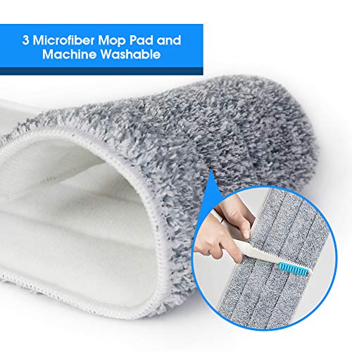 3 in 1 Spray Mop for Floor Cleaning Kit with Sweeper, 360° Swiveling Head Hardwood Floor Dust Mop Spray Treatment with 3pcs Microfiber Pads 400ml Bottle, Stone Tile & Laminate Premium Microfiber Mop - Thumbnail 6