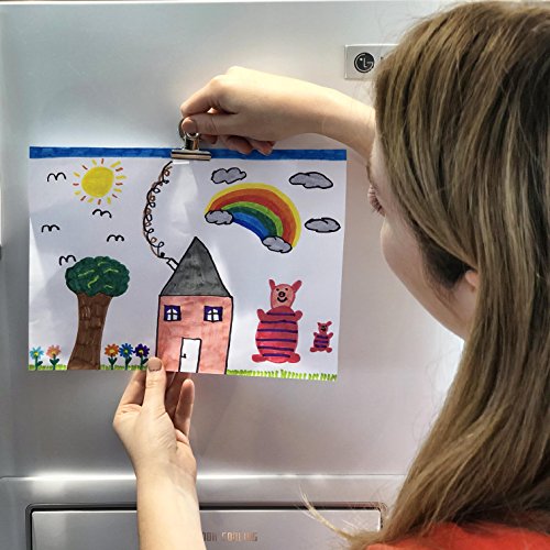 Refrigerator Magnets by MiTBA â€“ Super Strong Heavy Duty Magnets for Photos, Lists, Calendars, Crafts and Much More! Set of 10 Round Whiteboard & Fridge Magnets with 1.5in Wide Clips. Get Magnetic!