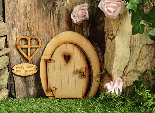 Round Opening Fairy Door. Small Magical Round Three-Dimensional Opening Fairy Door. Wooden Self Assembly Craft Kit.