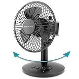 OPOLAR First Oscillating Mini Fan, AA Battery (not Included) Operated or USB Powered, Portable Table Fan, 3 Speeds, Adjustable Head, Enhanced Airflow and Low Noise, Personal Office Fan for Home