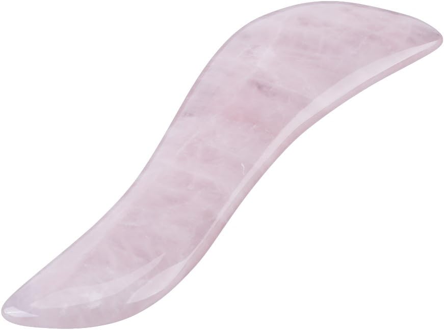 Hongzer Natural Crystal Stone, 1pc Natural Rose Quartz Crystal Massage Wands Stone Face Massaging Tool Smooth 115mm/4.5in