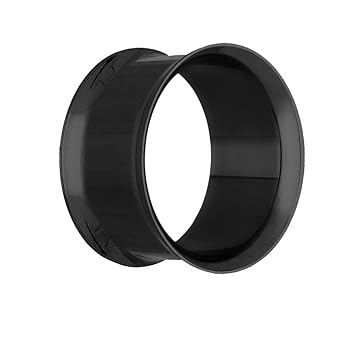 Treuheld® | Schwarzer Flesh Tunnel - 33 Größen: 1.6-50mm - Superdünner Rand - kein Gewinde - Double Flare Piercing Ohr Tunnel