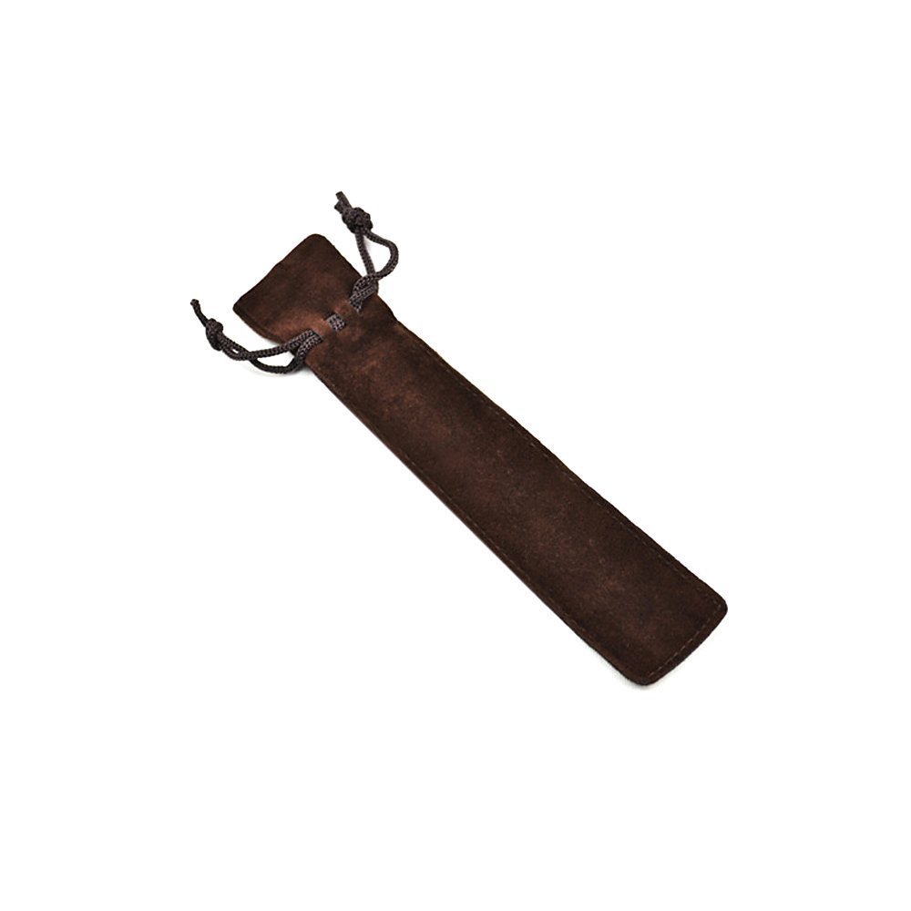 Bestowal Single Velvet Pen Pouch Portable Pen Bag Case Drawstring Pencil Bag Office School Pen Pouch Sleeve Holder (Brown, 50Pcs)