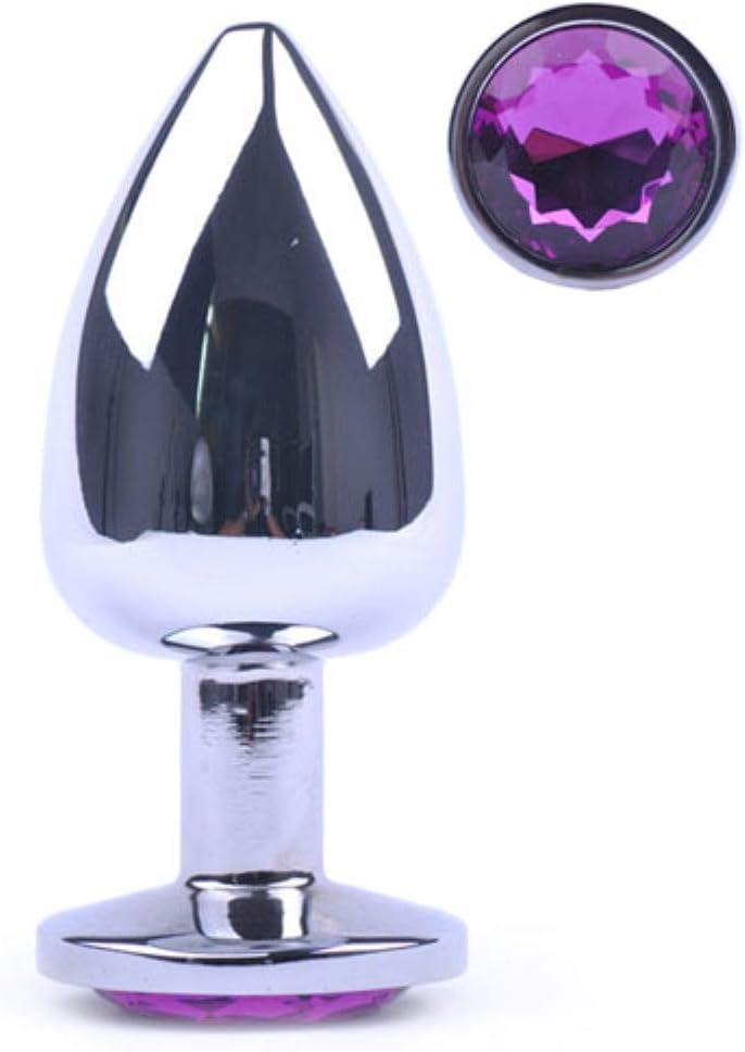 BeHorny Jewelled Stone Steel Butt Plug, Large, 10 x 3.8 cm, Silver - Image 3