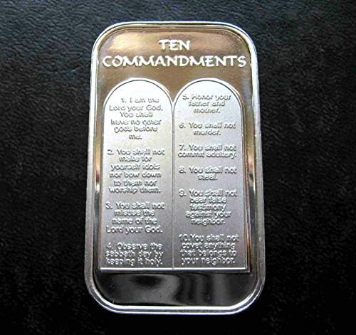 1 Oz 10 Commandments .999 Pure Silver BAR