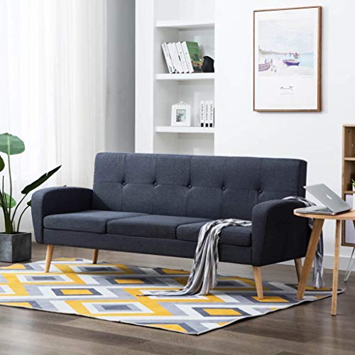 Festnight-Divano-Chesterfield-a-3-Posti-in-Tessuto-Design-Moderno-Grigio-Scuro-per-SoggiornoSalotto-e-Ufficio
