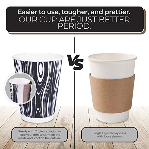 50 Disposable Coffee Cups Bulk Paper Coffee Cups 12 oz Paper Cups