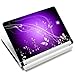 15 15.6 Inch Laptop Skin Sticker Cover Premium Sticker Cover Art Decal Decorative (Included 2 Wrist Pad Skins) - Purple Swirl Butterfly Design
