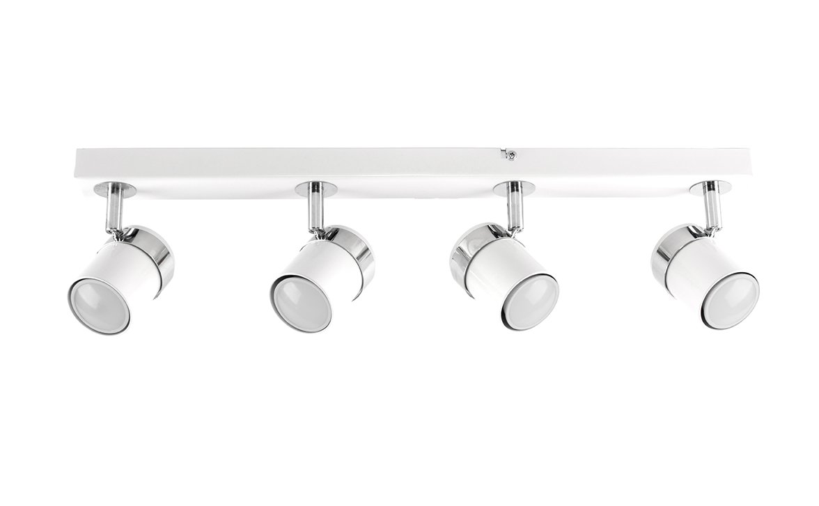 MiniSun | Modern 4 Way Ceiling Spotlight Fitting in a Gloss White Finish | Ceiling Spots, Home Décor & Improvement Essential | Mains Wired