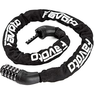Favoto Fietskettingslot, 5-cijferige Combinatie Anti-diefstal Fietsslot, 3 ft Lange Beveiliging Resetteerbaar Heady Duty…