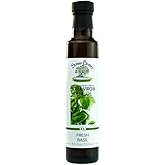 Sutter Buttes Extra Virgin Olive Oil – Fresh Basil Infused (250 ml bottle) Handcrafted, Artisan Gourmet EVOO Cold Pressed and Flavored with Premium Fresh Basil Herbs, Unfiltered, Unrefined Olive Oil