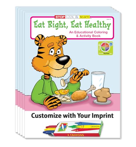 ZOCO - Eat Right, Eat Healthy, Eat Smart - Kids Educational Coloring Books (25 Bulk Pack, Without Crayons) - Learn Nutrition - Doctors, Nurse Handout - Games, Puzzles, Activities for Kids