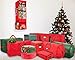 ZOBER Christmas Wreath Storage Container - 30 Inch Wreath Bag for Artificial Wreaths - Dual Zippered Wreath Storage W/Strong, Durable Handles - Green