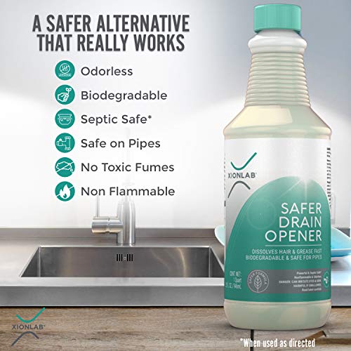 XionLab Safer, Greener Drain Clog Remover IndustrialStrength Liquid
