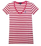 Ralph Lauren Women's V-neck Cotton Striped Tee