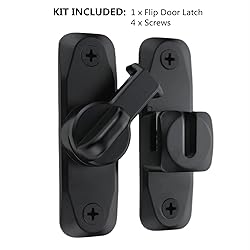 FIREFLYWEB Flip Door Latch Black 180 Degree Heavy